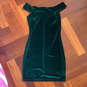 Green velour dress